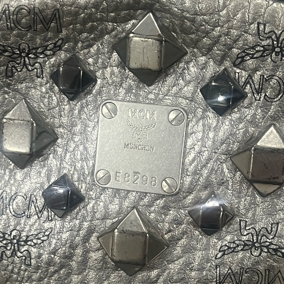 MCM Metallic Visetos Side Stud Stark Backpack Silver Black main image 12